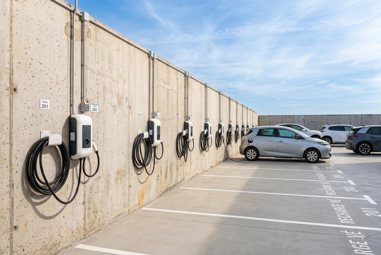 Bornes de recharge en parking